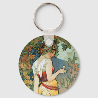 Alphonse (Alfons) Mucha: Cognac - Art nouveau Nyckelring