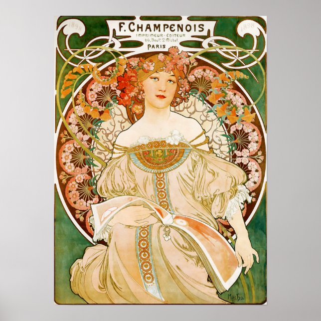 Alphonse (Alfons) Mucha Poster: Champenois Poster (Framsidan)