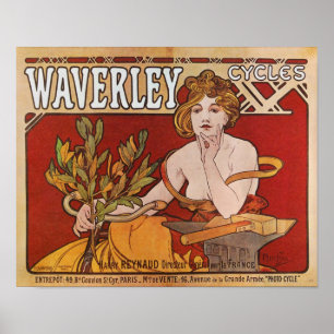 Alphonse ( Alfons ) Mucha ~ Waverley Cycles 1898 Poster