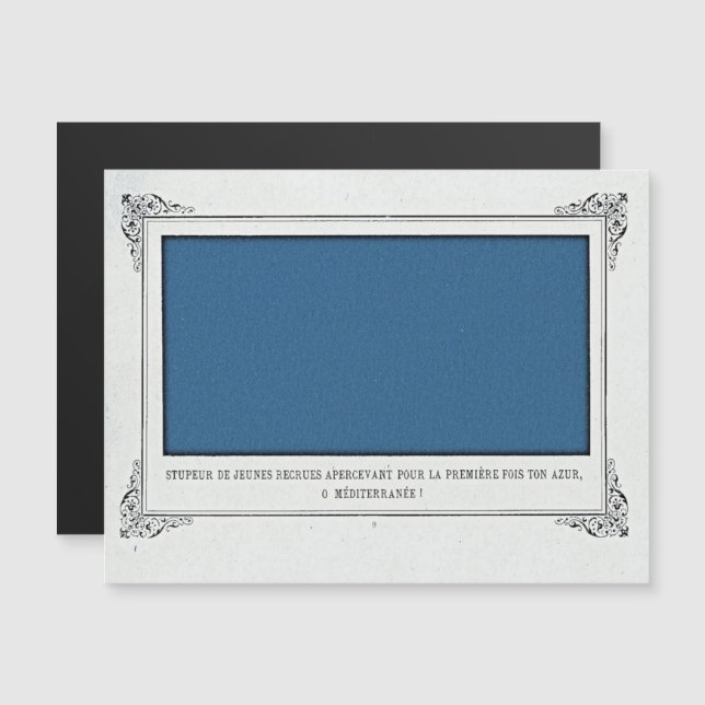 Alphonse Allais, April Fools, Blue, Abstrakt Art Magnetisk Inbjudningskort (Fram/baksida)