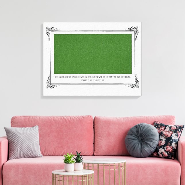 Alphonse Allais, April Fools, Grönt, Abstrakt Art Canvastryck (Insitu (Vardagsrum))