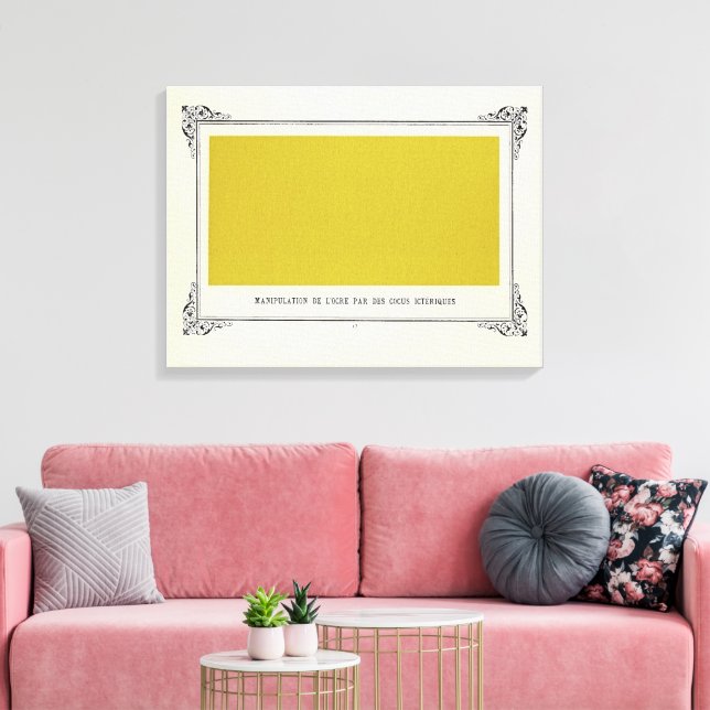Alphonse Allais, April Fools, Gult, Abstrakt Art Canvastryck (Insitu (Vardagsrum))