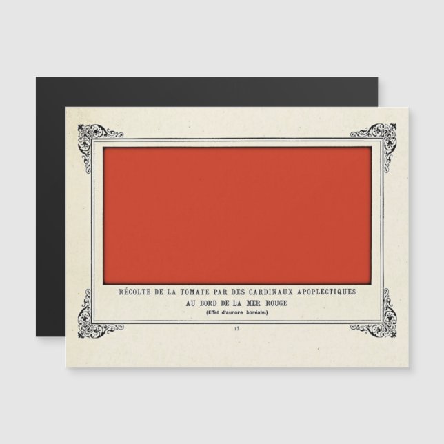 Alphonse Allais, April Fools, Red, Abstrakt Art Magnetisk Inbjudningskort (Fram/baksida)