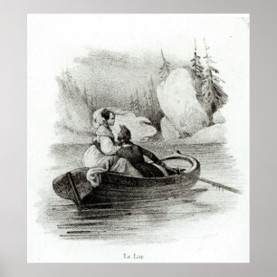 Alphonse de Lamartine och Elvire Poster
