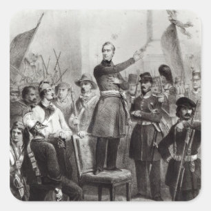 Alphonse de Lamartine på stadshuset Fyrkantigt Klistermärke