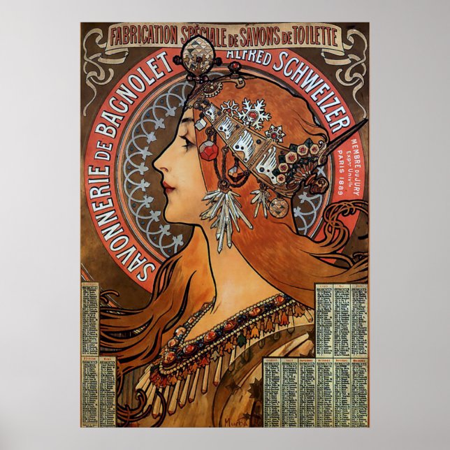 Alphonse Maria Mucha - Savonnerie De Bagnolet Poster (Framsidan)