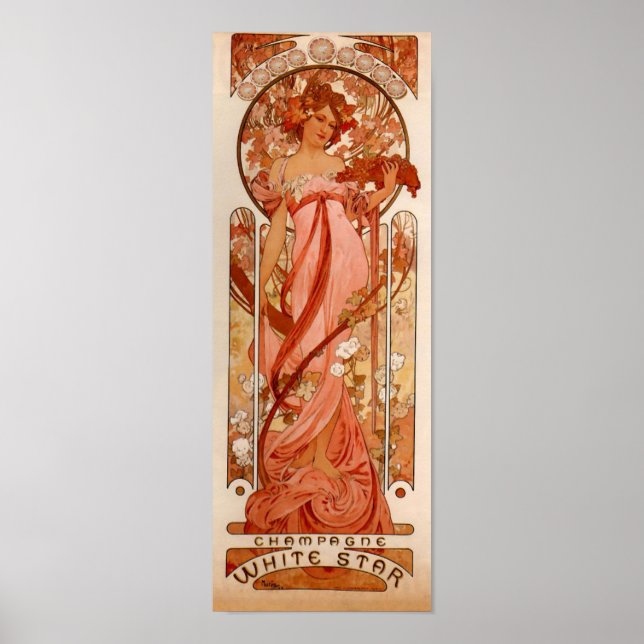 Alphonse Maria Mucha - White Star Art nouveau Poster (Framsidan)