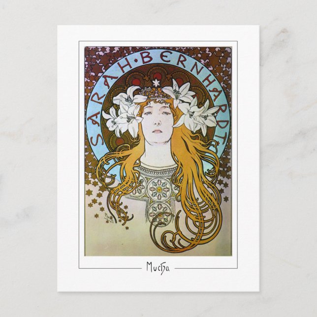 Alphonse Mucha #122 - Finkonst Postkort Vykort (Framsida)