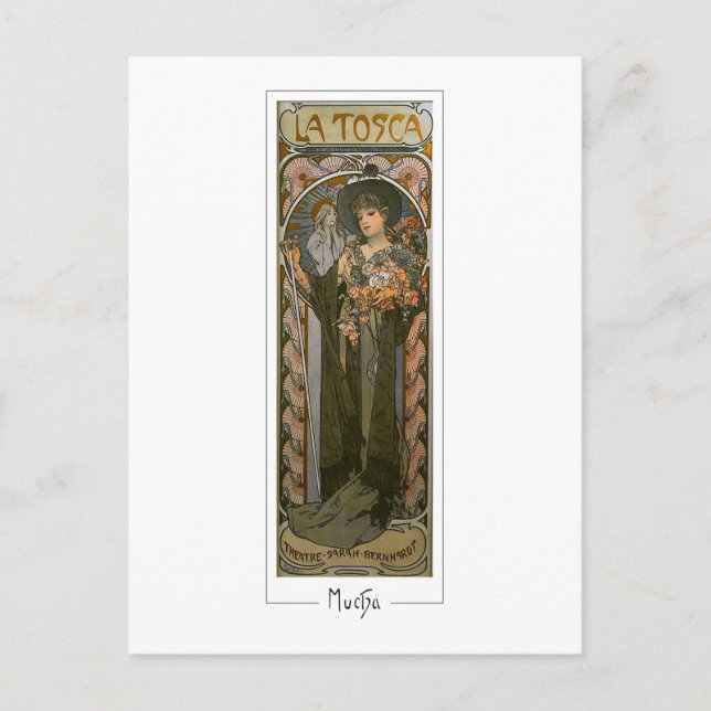 Alphonse Mucha #132 - Finkonstpostkort Vykort (Framsida)