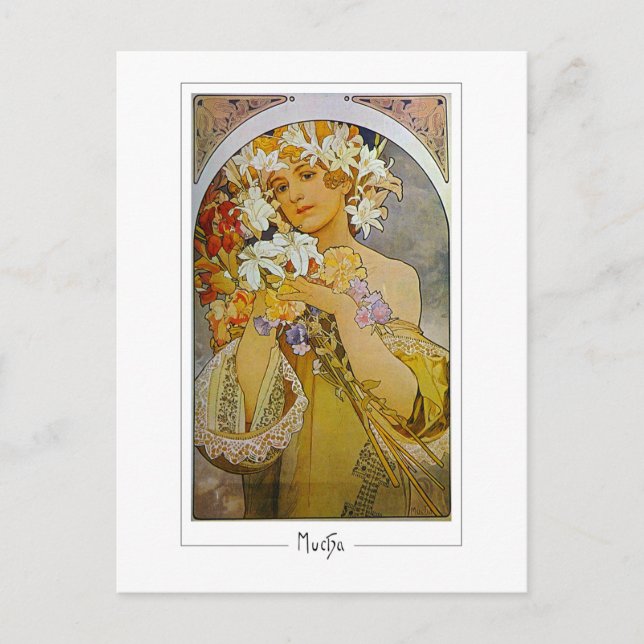 Alphonse Mucha #142 - Finkonstpostkort Vykort (Framsida)