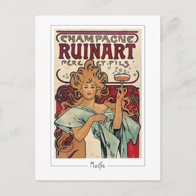 Alphonse Mucha #155 - Finkonstpostkort Vykort (Framsida)