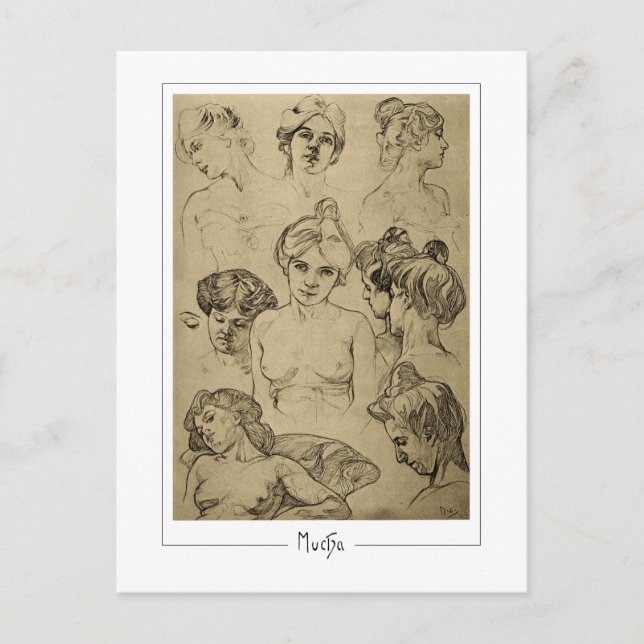 Alphonse Mucha #15 - Finkonstkort Vykort (Framsida)