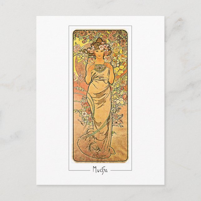 Alphonse Mucha #160 - Fin Art Postcard Vykort (Framsida)