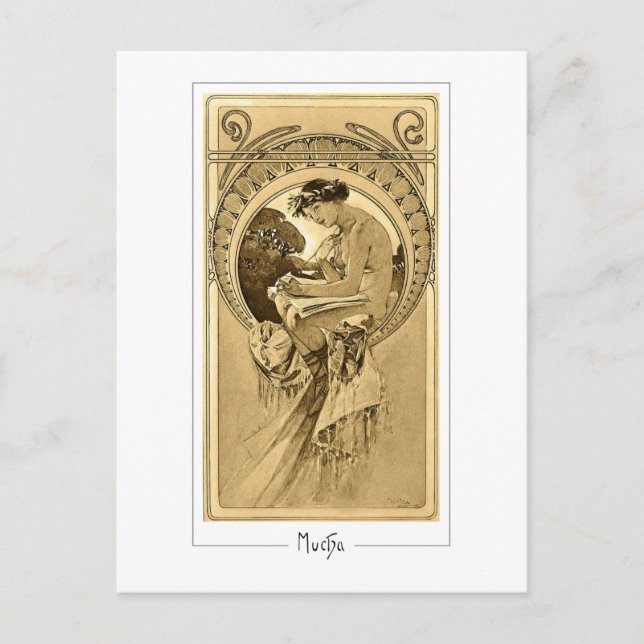 Alphonse Mucha #161 - Finkonstpostkort Vykort (Framsida)