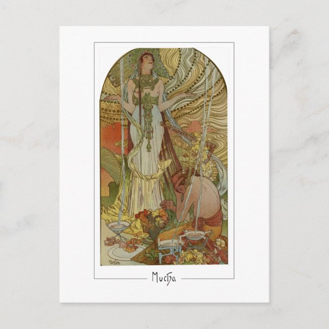 Alphonse Mucha #169 - Finkonst Postkort Vykort (Framsida)