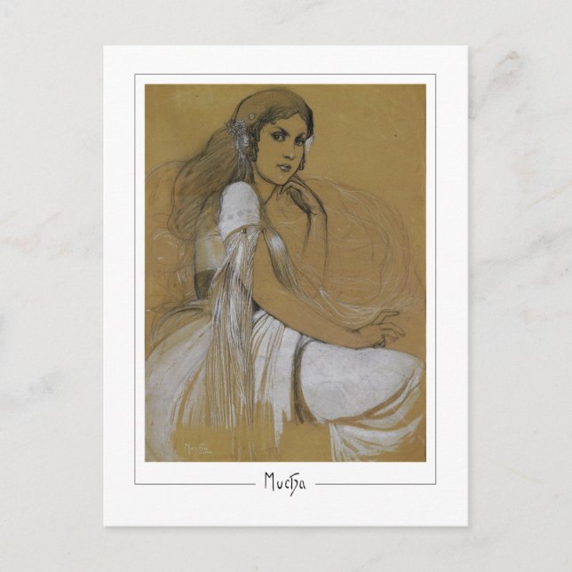 Alphonse Mucha #1 - Finkonst Postkort Vykort (Framsida)
