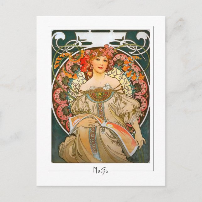 Alphonse Mucha #214 - Finkonstkort Vykort (Framsida)