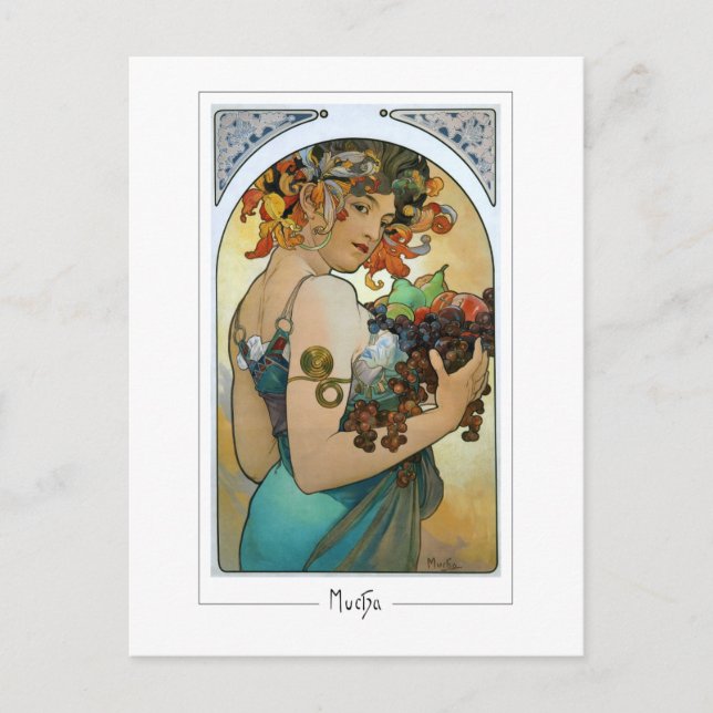 Alphonse Mucha #220 - Finkonstpostkort Vykort (Framsida)