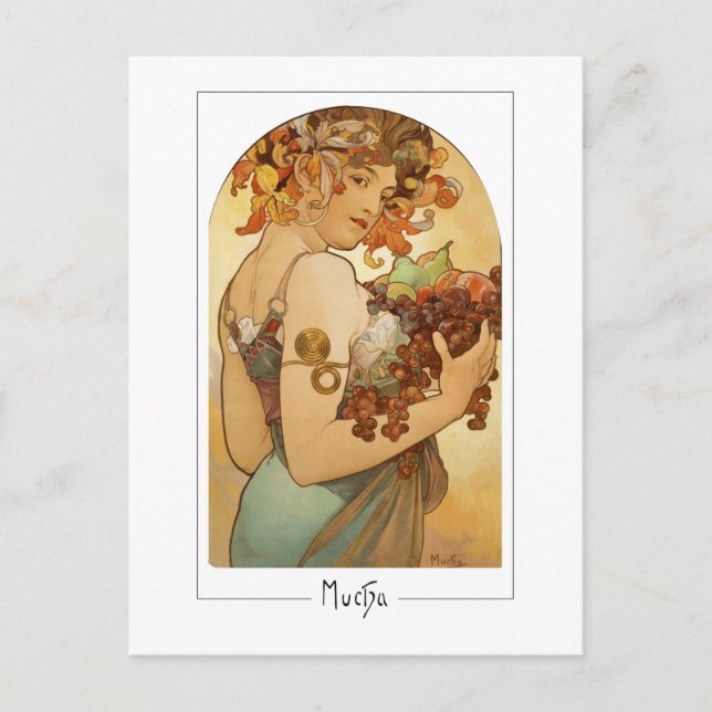 Alphonse Mucha #220 - Finkonstpostkort Vykort (Framsida)