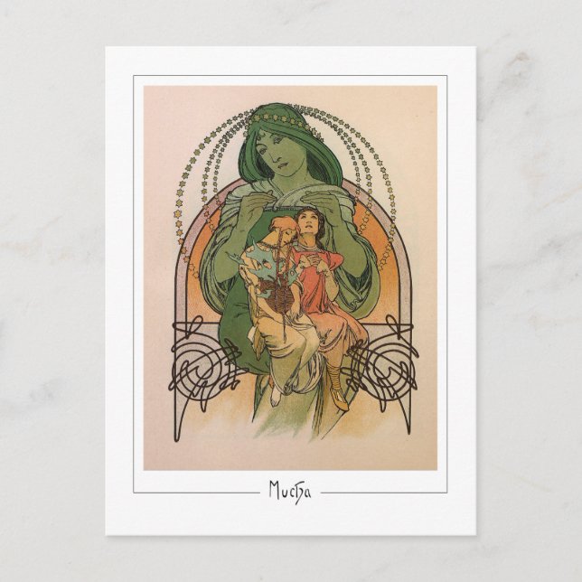 Alphonse Mucha #232 - Finkonstkort Vykort (Framsida)