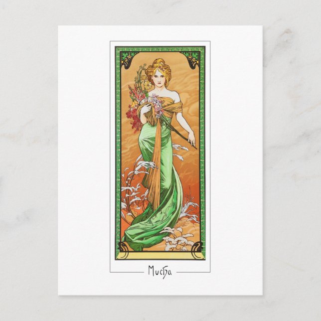 Alphonse Mucha #247 - Finkonstpostkort Vykort (Framsida)