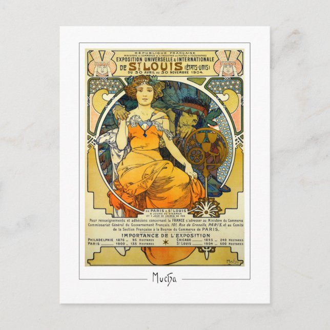 Alphonse Mucha #248 - Finkonst Postkort Vykort (Framsida)