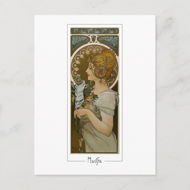 Alphonse Mucha #260 - Finkonst Postkort Vykort (Framsida)