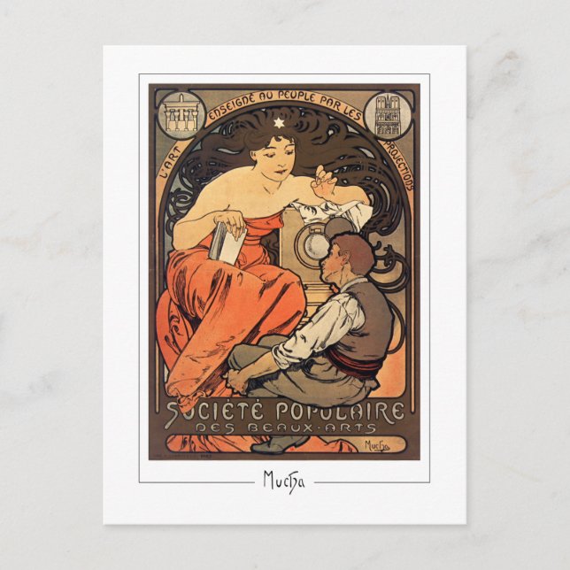 Alphonse Mucha #266 - Finkonst Postkort Vykort (Framsida)
