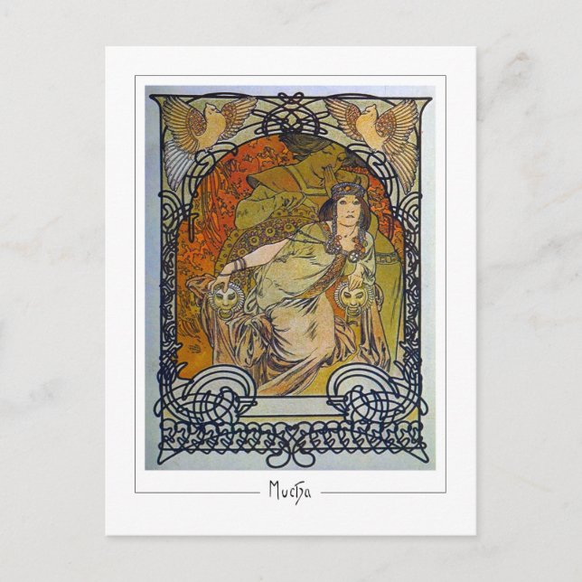 Alphonse Mucha #300 - Finkonst Postkort Vykort (Framsida)