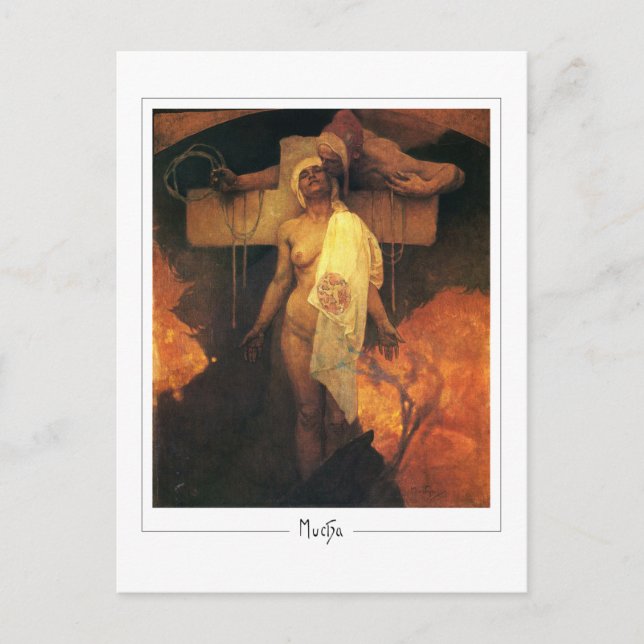 Alphonse Mucha #305 - Finkonst Postkort Vykort (Framsida)