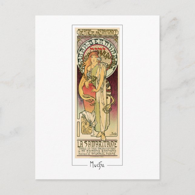 Alphonse Mucha #329 - Finkonstpostkort Vykort (Framsida)