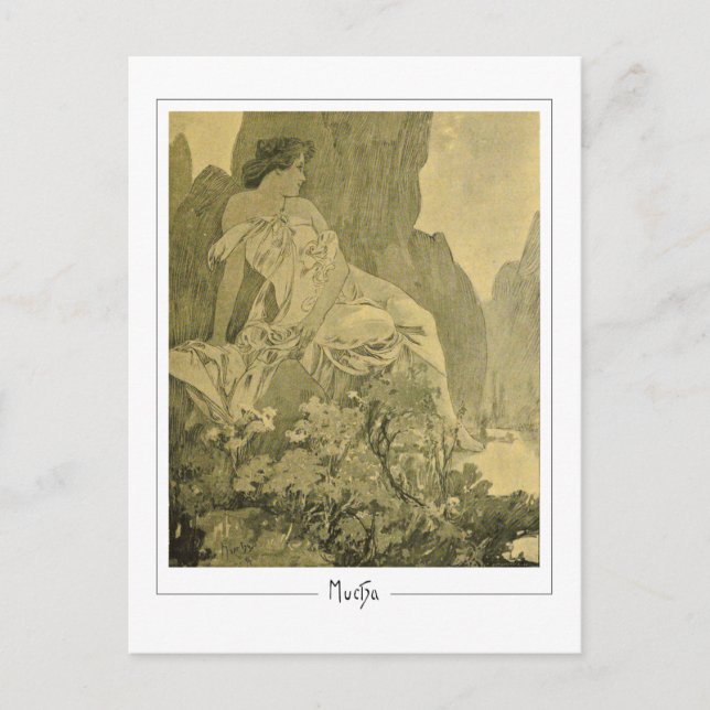 Alphonse Mucha #335 - Finkonstkort Vykort (Framsida)