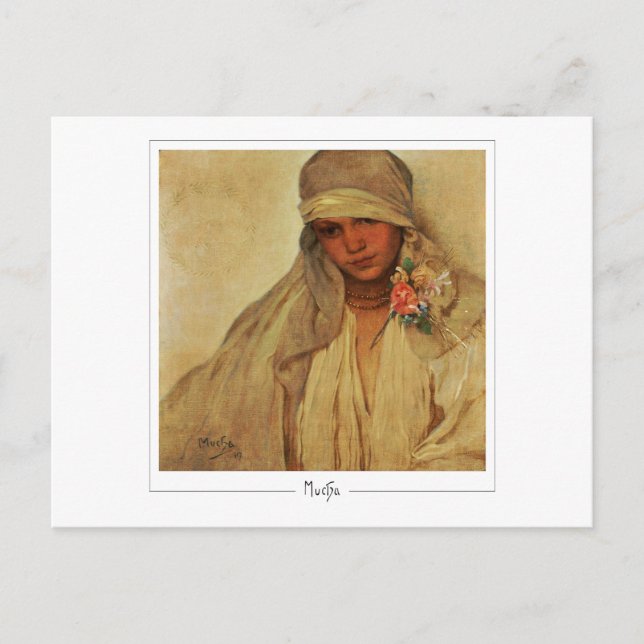 Alphonse Mucha #343 - Finkonstpostkort Vykort (Framsida)