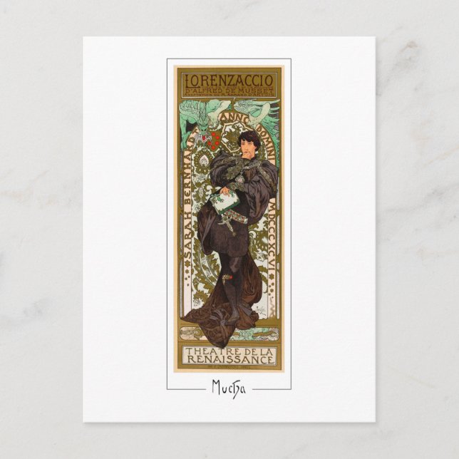 Alphonse Mucha #371 - Finkonst Postkort Vykort (Framsida)