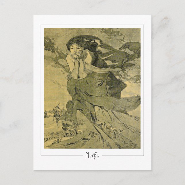 Alphonse Mucha #412 - Finkonstkort Vykort (Framsida)