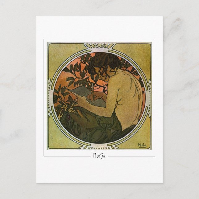 Alphonse Mucha #41 - Finkonstkort Vykort (Framsida)