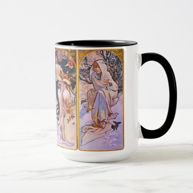 Alphonse Mucha 4 Seasons Mugg (Höger)