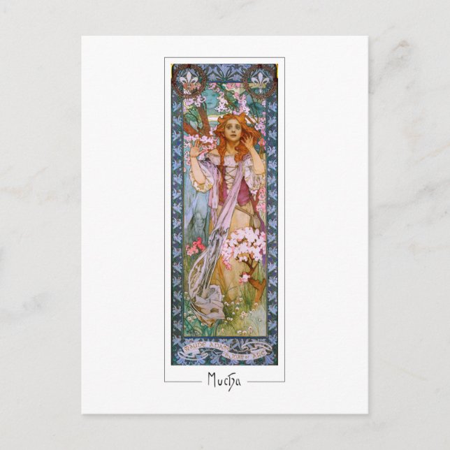 Alphonse Mucha #96 - Finkonstkort Vykort (Framsida)