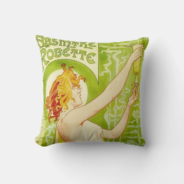 Alphonse Mucha Absinthe Robette Pillow Kudde (Framsida)