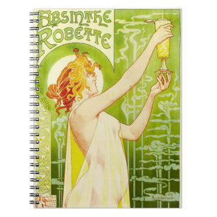 Alphonse Mucha AbsintheRobette anteckningsbok Med Spiral