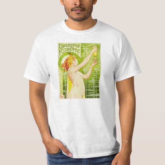 Alphonse Mucha AbsintheRobette T-tröja T Shirt (Framsida)