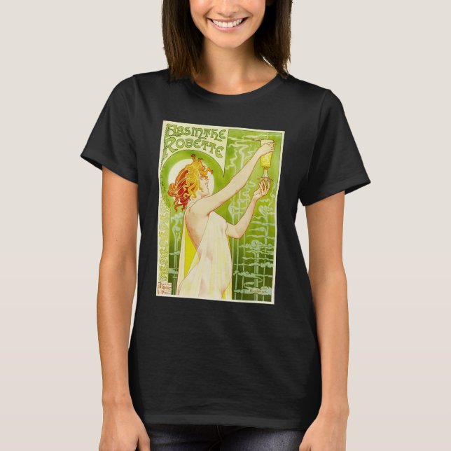 Alphonse Mucha AbsintheRobette T-tröja T Shirt (Framsida)