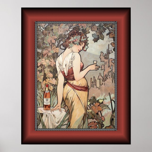 Alphonse Mucha ~ Affiche Cognac ~ Cognac Poster ~ (Framsidan)