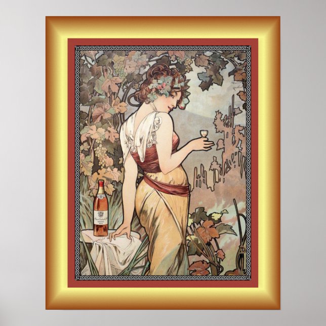 Alphonse Mucha ~ Affiche Cognac ~ Cognac Poster ~ (Framsidan)