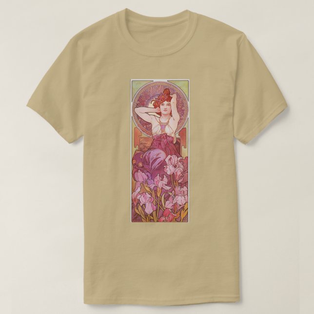 Alphonse Mucha Amethyst 2 T Shirt (Design framsida)