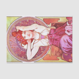 Alphonse Mucha Amethyst Blommigt Vintage Art nouve