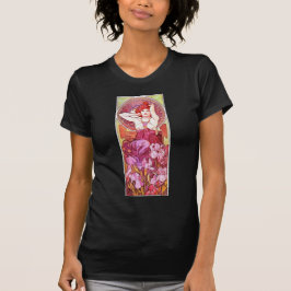 Alphonse Mucha Amethyst Blommigt Vintage Art nouve Tee
