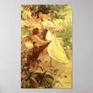 Alphonse Mucha ande av våraffischen Poster