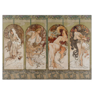 Alphonse Mucha Årstidarna 1897 Art Nouveau Panel