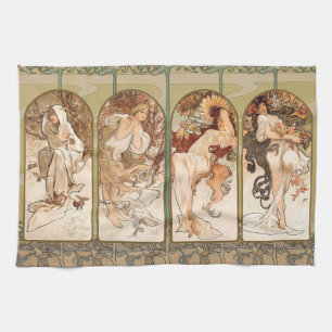 Alphonse Mucha Årstidarna 1897 Art Nouveau Panel Kökshandduk